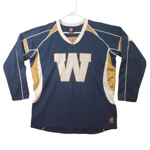 Winnipeg Blue Bombers CFL Football Jersey Men XL Navy Blue Gold Long Sleeve Sogo